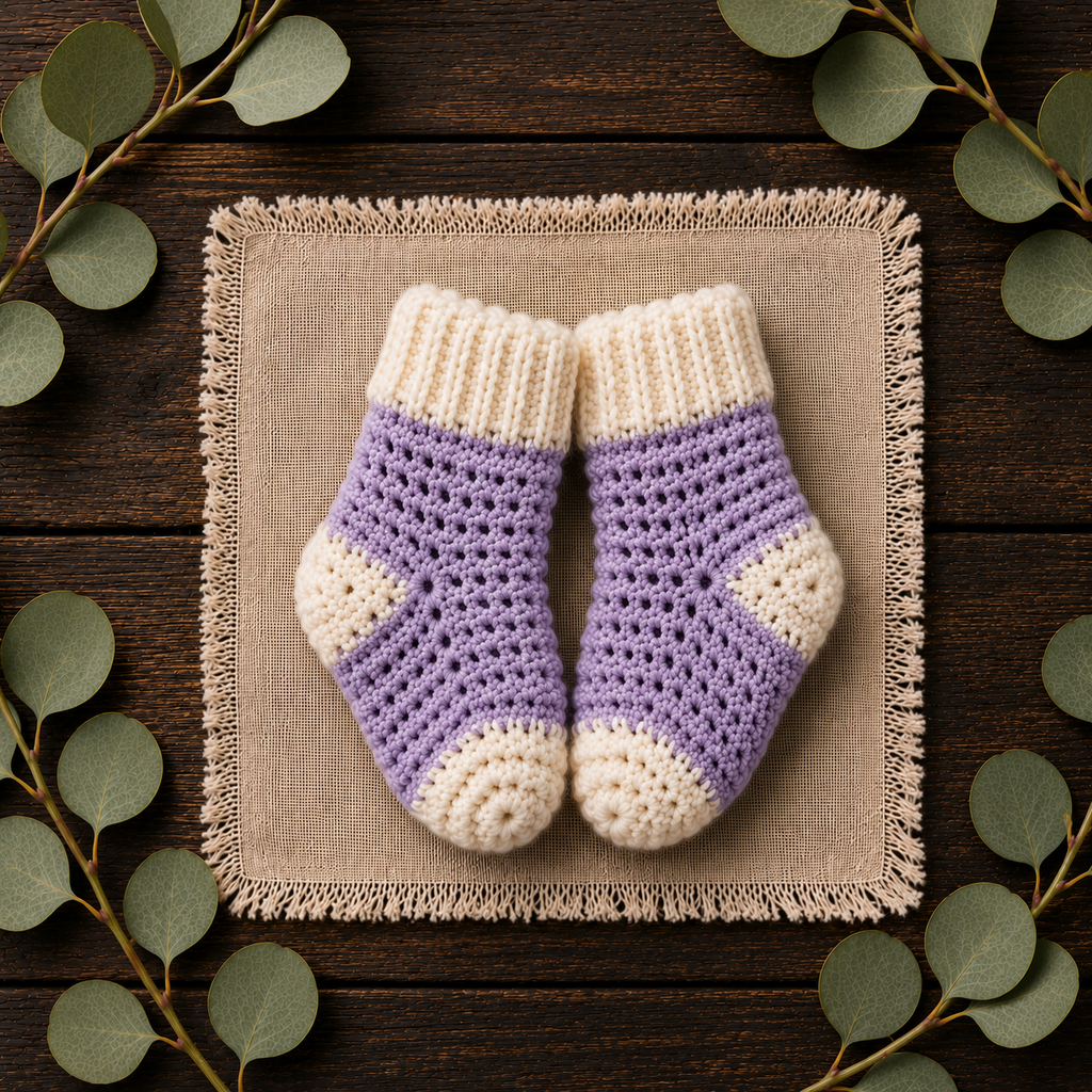 Baby Socks Pattern PDF Crochet Baby Booties Easy Newborn Baby Socks Knitting Alternative 5 Bright Colors Newborn to 18 Months Gift