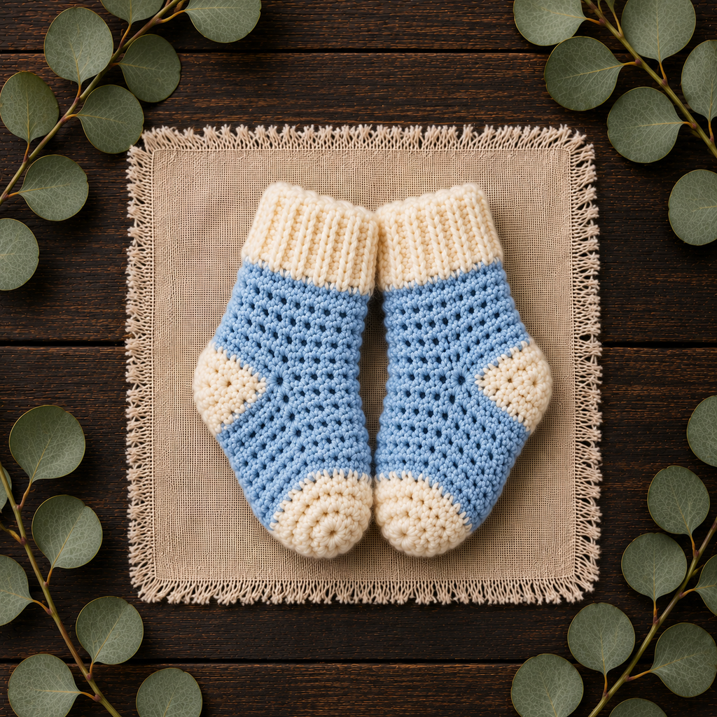 Baby Socks Pattern PDF Crochet Baby Booties Easy Newborn Baby Socks Knitting Alternative 5 Bright Colors Newborn to 18 Months Gift